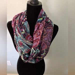 Anthropologie infinity scarf. Muti color. Tundra Flower Design.